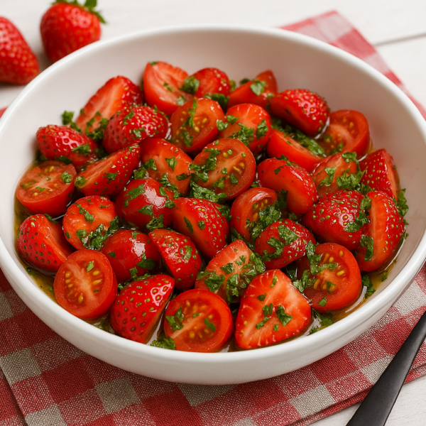 Tomaten/Aardbeiensalade