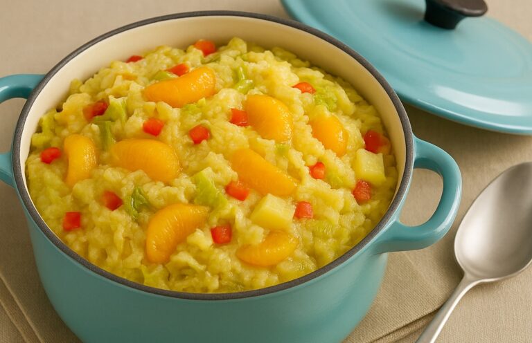 Chinese kool stamppot met paprika, mandarijn en ananas