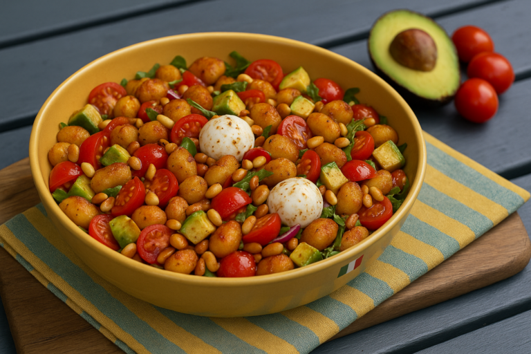 Salade met krokante gnocchi en burrata